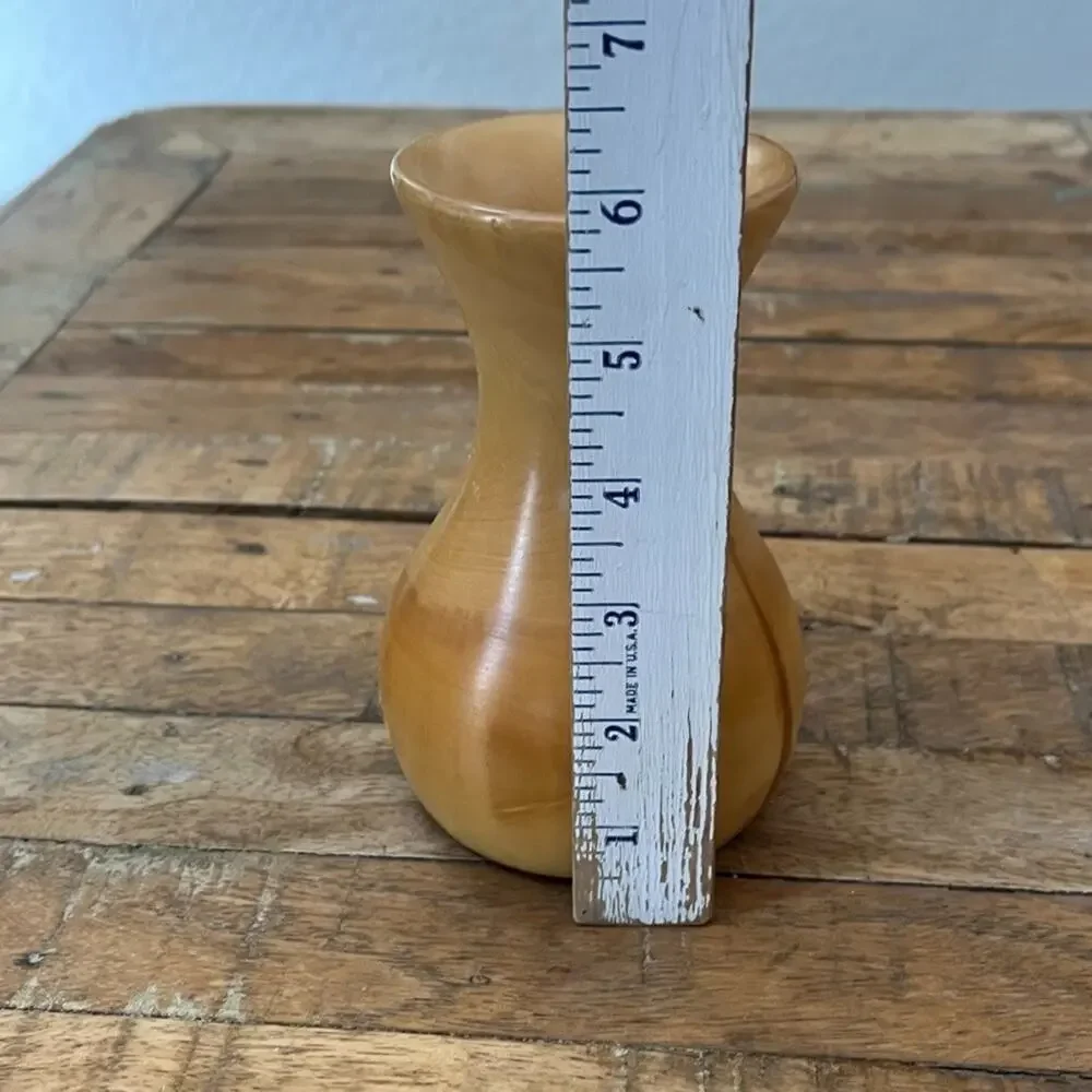 Vintage Small Hand-Spun Aspen Wood Mini Vase 5.75